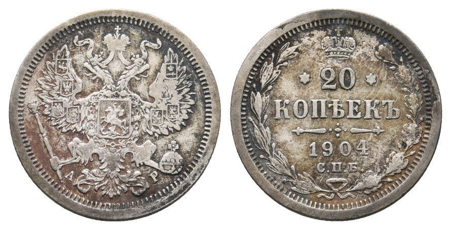  Ausland, Russland, 20 Kopeken 1904   