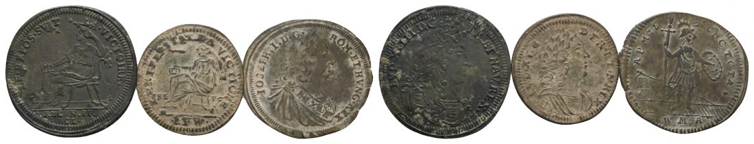  Altdeutschland; Rechenpfennige Nürnberg; 18. Jahrhundert, 3 Stück   