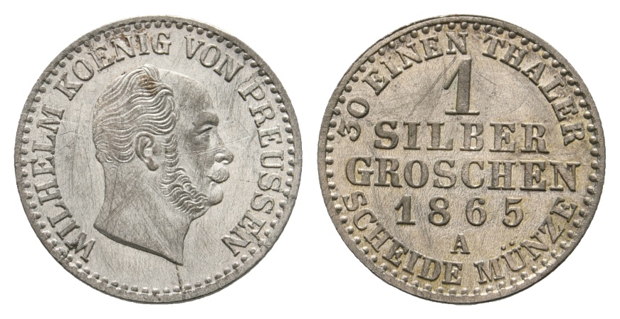  Altdeutschland; Preußen; Kleinmünze 1865   
