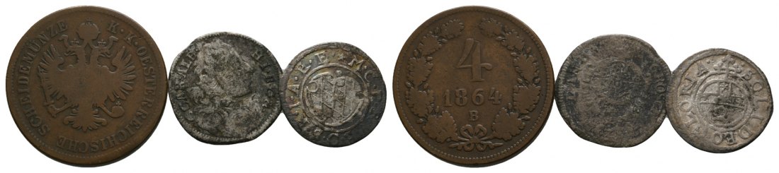  Altdeutschland; 3 Kleinmünzen 1846   