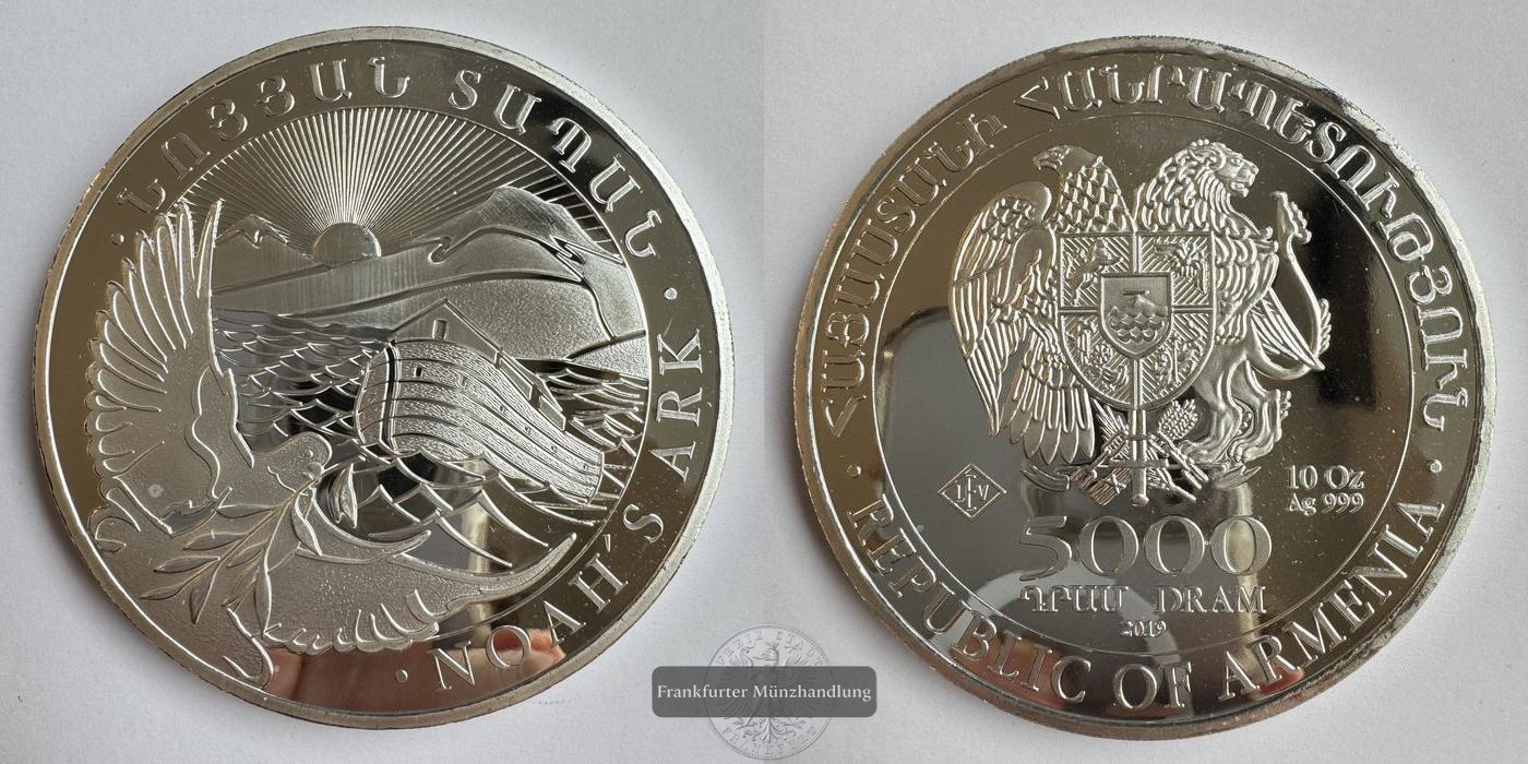  Armenien 5000 Dram 2019 Arche Noah FM-Frankfurt Feinsilber: 311 g   