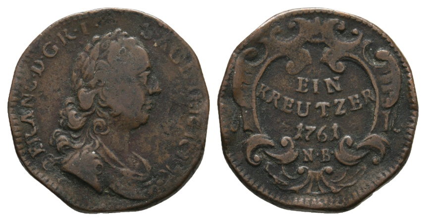  Altdeutschland; Wien; Kleinmünze 1761   