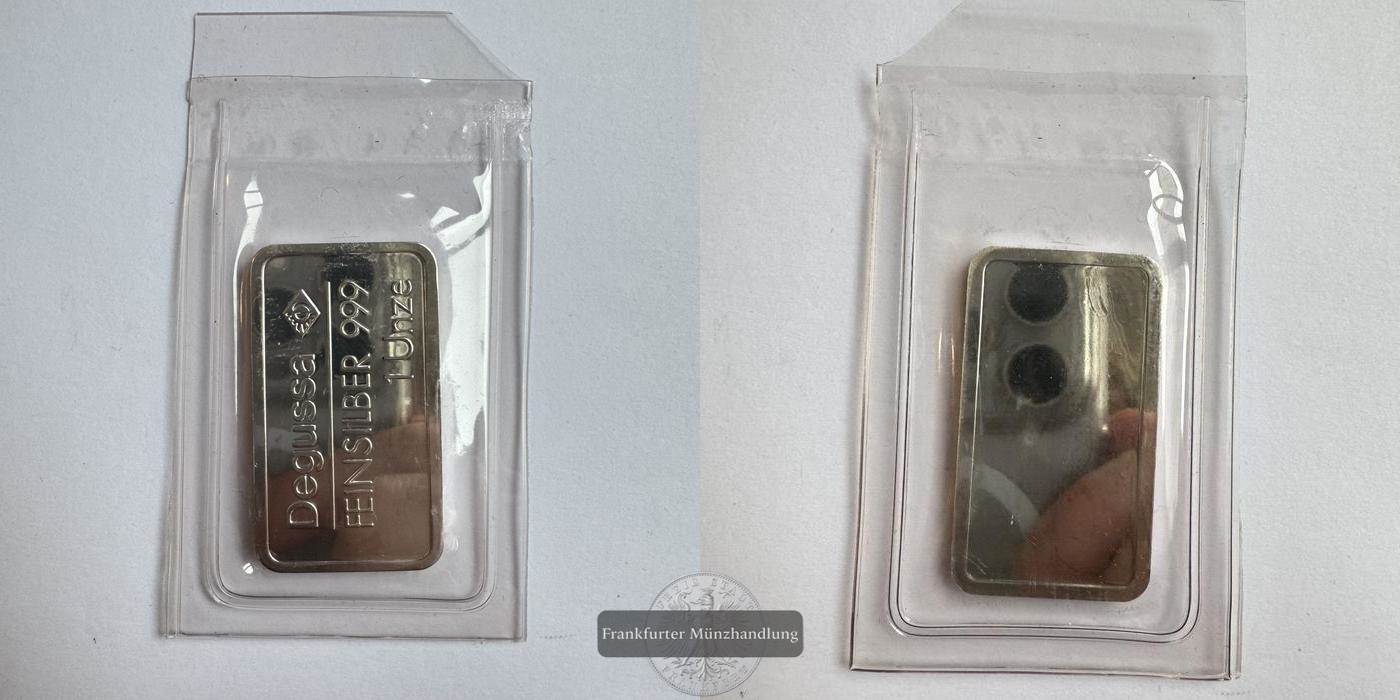  Deutschland Degussa 1 Unze FM-Frankfurt Feinsilber: 31,1g   
