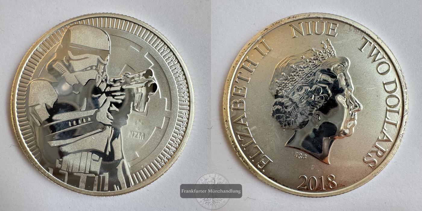  Niue  2 Dollars Elizabeth II (Stormtrooper) 2018  FM-Frankfurt   Feinsilber: 31,1g   
