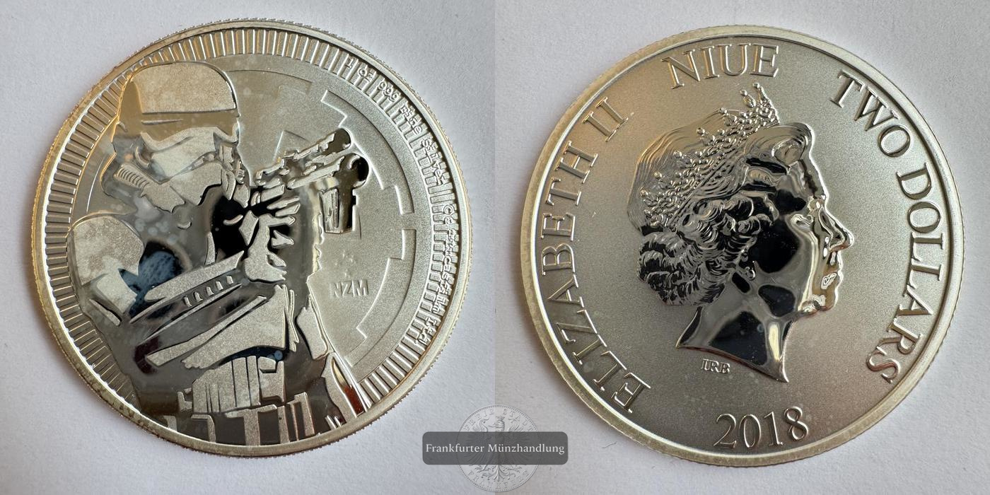 Niue  2 Dollars Elizabeth II (Stormtrooper) 2018  FM-Frankfurt   Feinsilber: 31,1g   