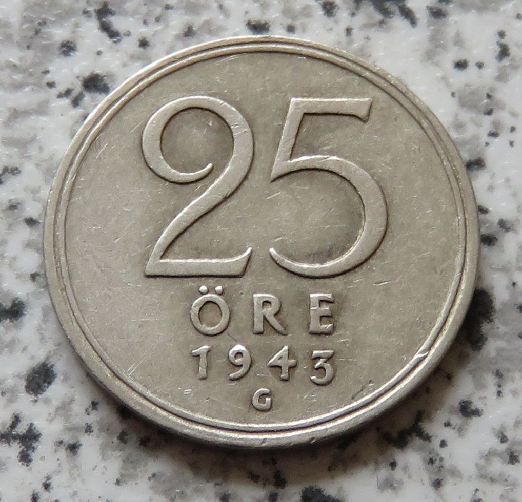  Schweden 25 Öre 1943   