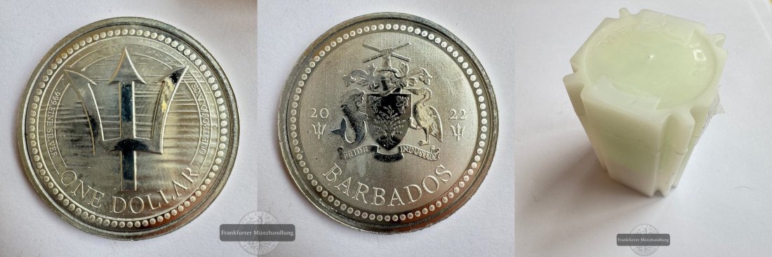  Barbados 10x 1 Dollar 2022 FM-Frankfurt KM#181 Feinsilber: 311g   