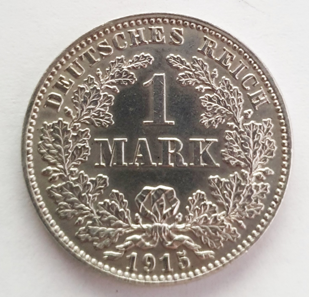  1 Mark 1915 J Kaiserreich vz/Stgl.   