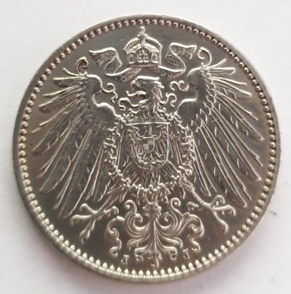  1 Mark 1915 J Kaiserreich vz/Stgl.   