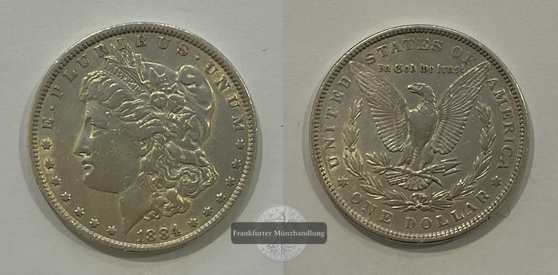  USA 1 Dollar 1884 Morgan Dollar FM-Frankfurt Feinsilber: 24,06g   