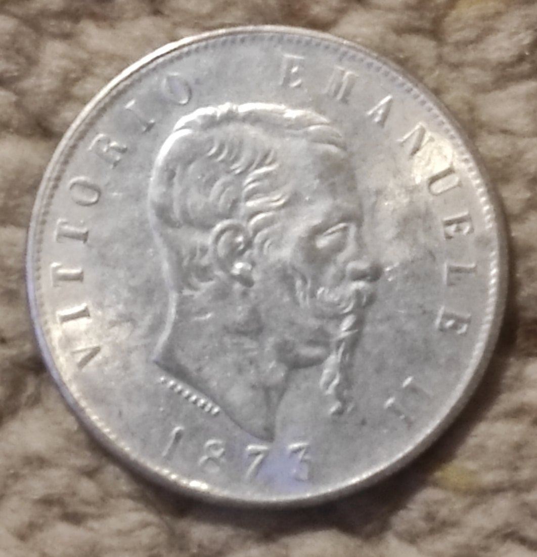  Italien 5 Lire 1873 Replik optisch nicht zu unterscheiden vom Original   