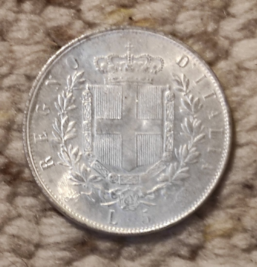  Italien 5 Lire 1873 Replik optisch nicht zu unterscheiden vom Original   