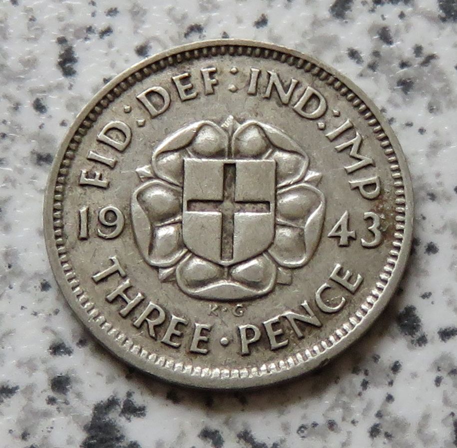  Großbritannien 3 Pence 1943   
