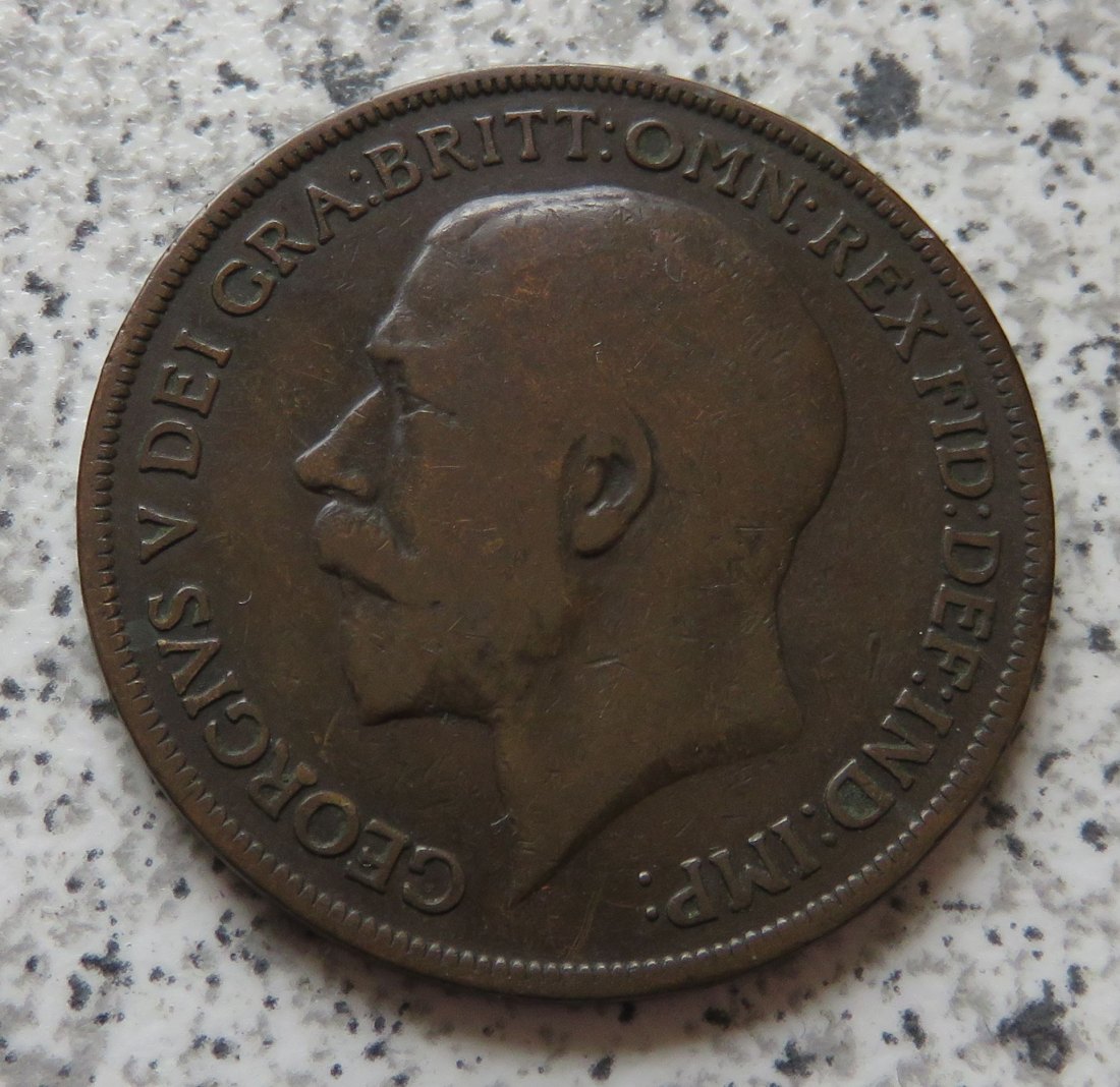  Großbritannien 1 Penny 1919 Mz. H, Belegstück   