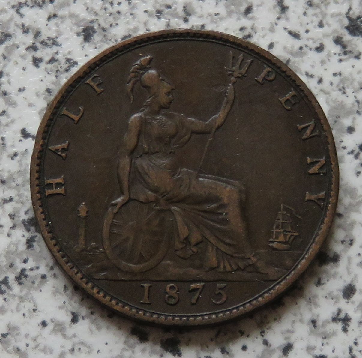  Großbritannien half Penny 1875 / Großbritannien 1/2 Penny 1875   