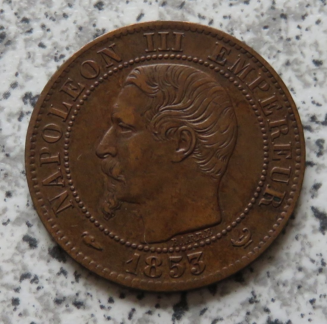  Frankreich 5 Centimes 1853 W   