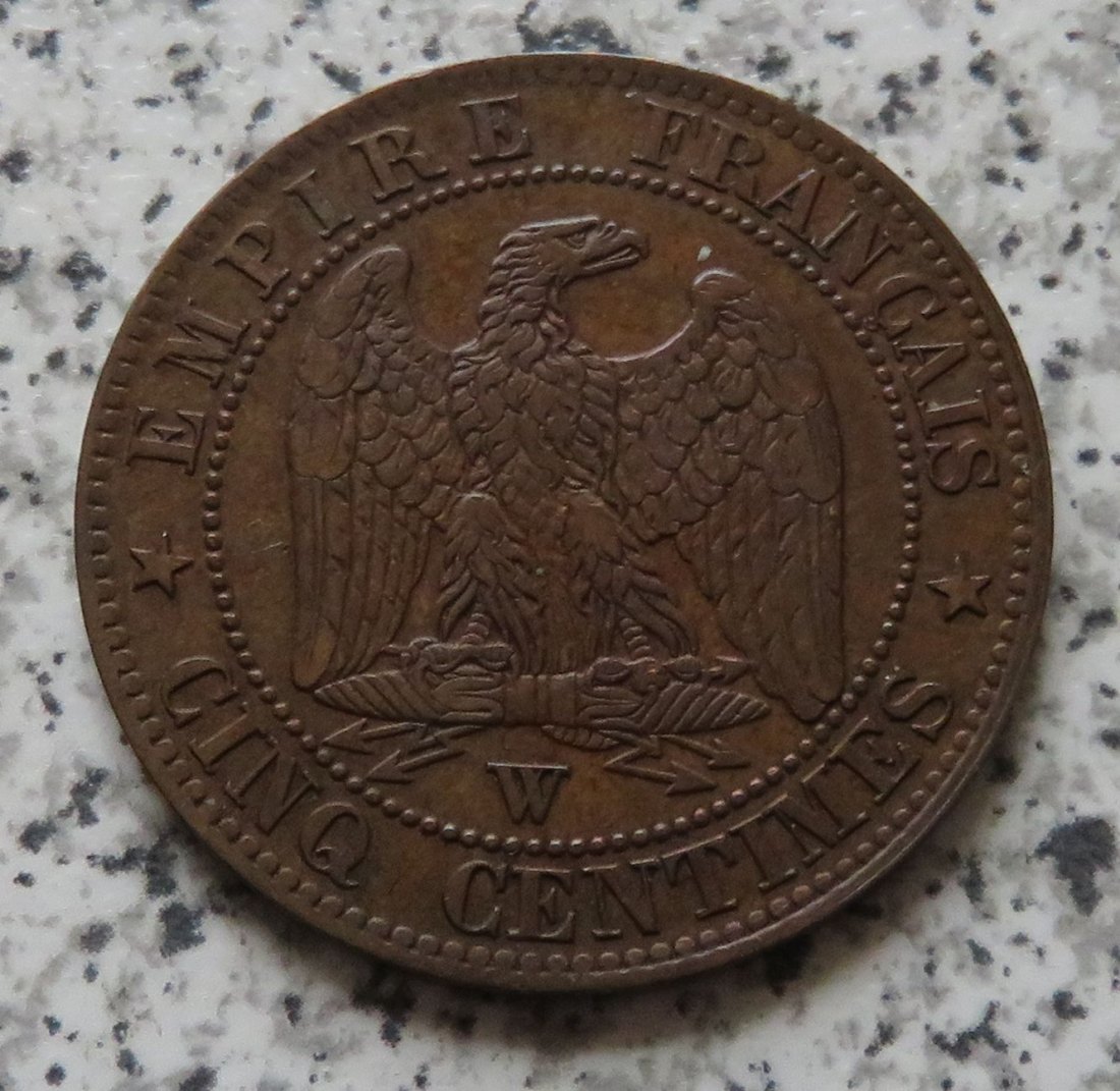  Frankreich 5 Centimes 1853 W   