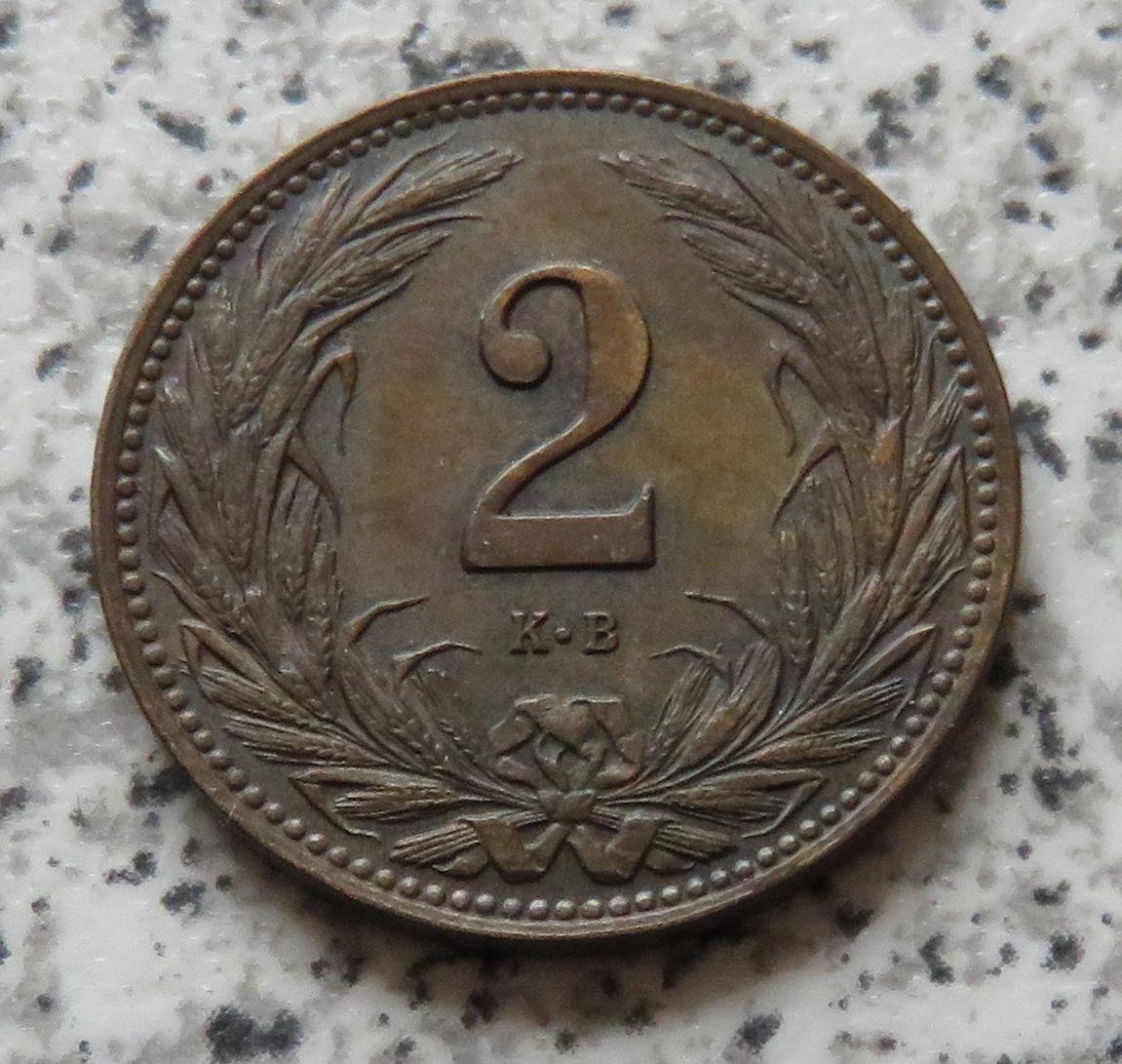  Ungarn 2 Filler 1909   