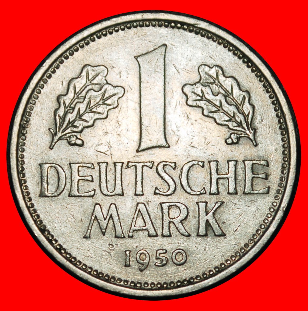 Ⰿ NOT COMMUNIST TYPE (1950-2001): GERMANY ★ 1 MARK 1950D BAVARIA! I A r1!★LOW START ★ NO RESERVE!   
