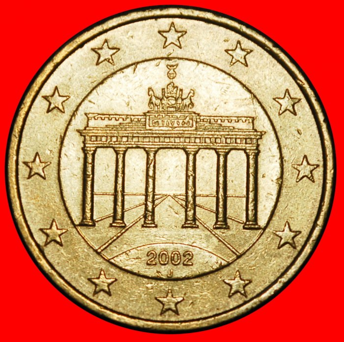  Ⰿ NORDIC GOLD (2002-2026): GERMANY★ 50 EURO CENTS 2002J HAMBURG! MINT LUSTRE★LOW START ★ NO RESERVE!   