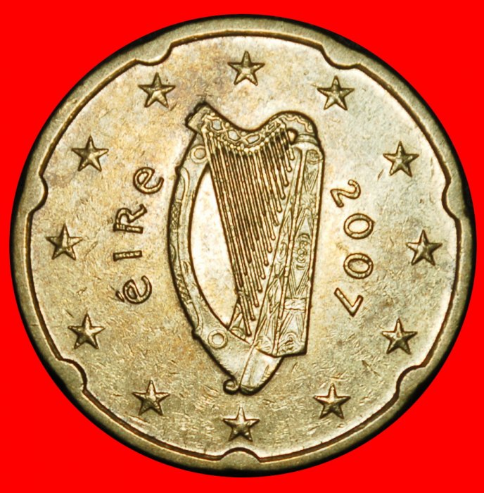 Ⰿ NORDIC GOLD (2002-2025): IRELAND ★ 20 EURO CENTS 2007 CELTIC HARP!★LOW START ★ NO RESERVE!