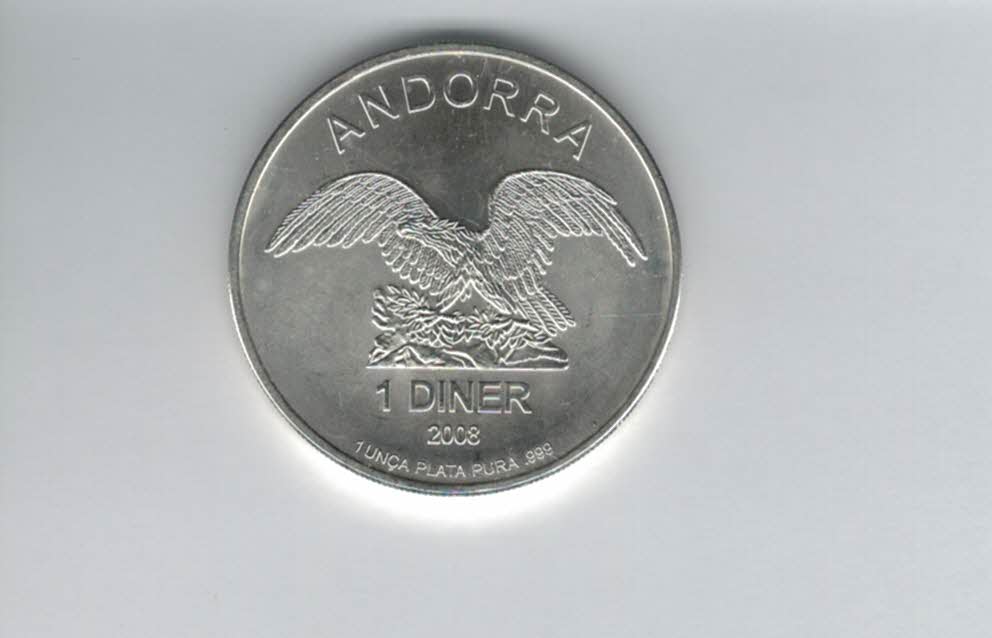  1 Diner 2008 1 Oz Silberunze 999 Andorra Spittalgold9800 (5455   