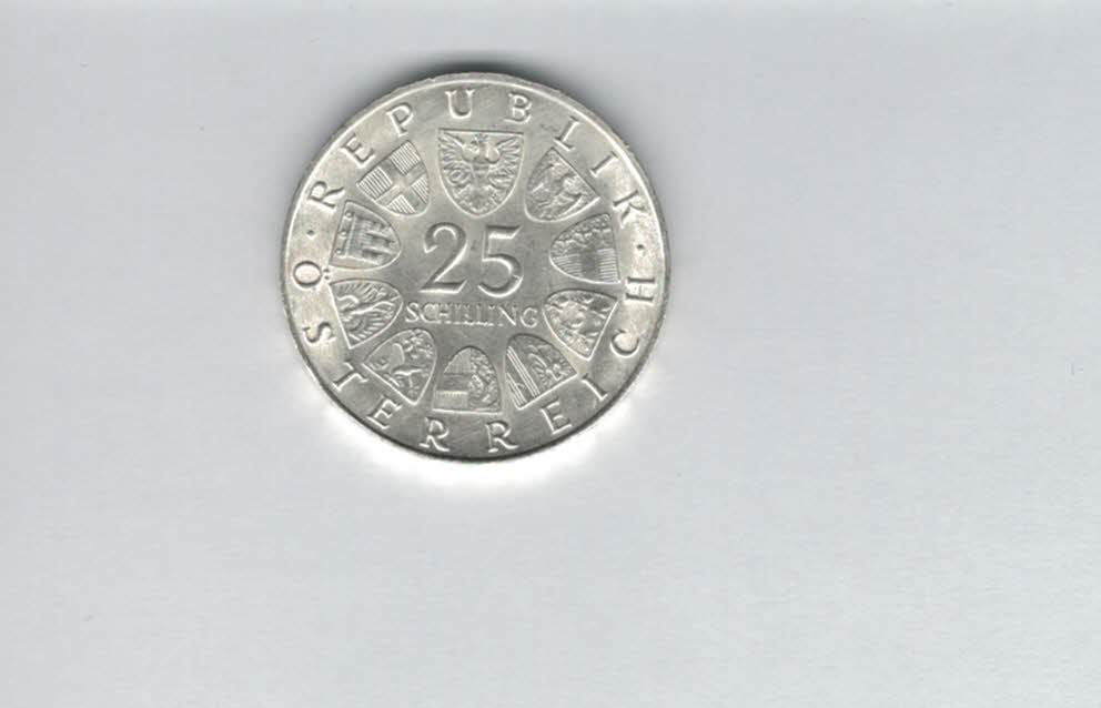  25 Schilling 1967 Maria Theresia silber 10,4g fein Österreich 2. Rep Spittalgold9800 (4588/13)   