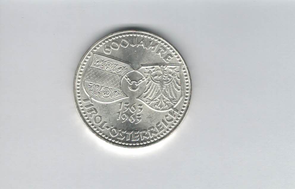  50 Schilling 1963 Tirol 600 Jahre bei Österreich 18g fein Ag Spittagold9800 (4584/2)   
