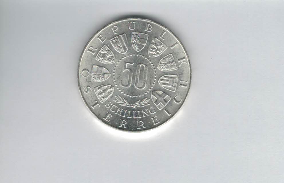  50 Schilling 1963 Tirol 600 Jahre bei Österreich 18g fein Ag Spittagold9800 (4584/2)   