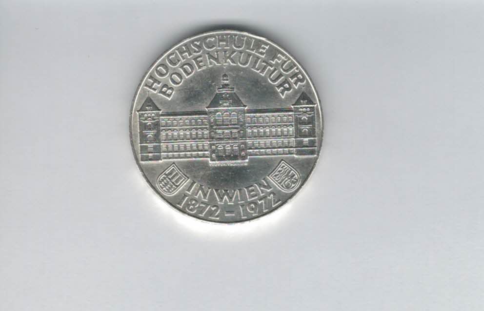  50 Schilling 1972 100 J. Hochschule für Bodenkultur Ag 18g fein Österreich Spittalgold9800 (4584/13)   