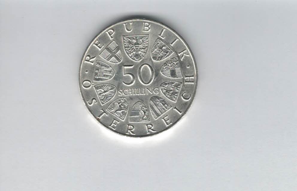  50 Schilling 1972 100 J. Hochschule für Bodenkultur Ag 18g fein Österreich Spittalgold9800 (4584/13)   