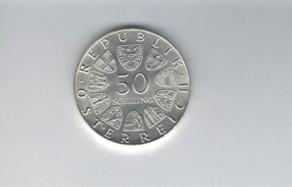  50 Schilling 1973 Theodor Körner 2. Republik Ag 18g fein Österreich Spittalgold9800 (4584/15)   