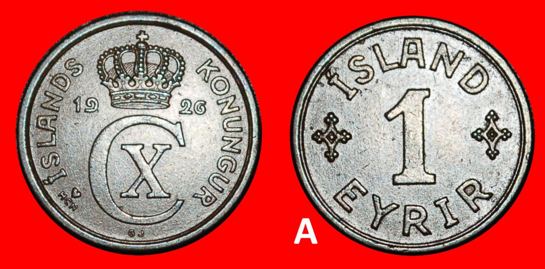  Ⰿ DENMARK AND GREAT BRITAIN (1926-1942): ICELAND★ 1 ORE 1926! DISCOVERY COIN★LOW START ★ NO RESERVE!   