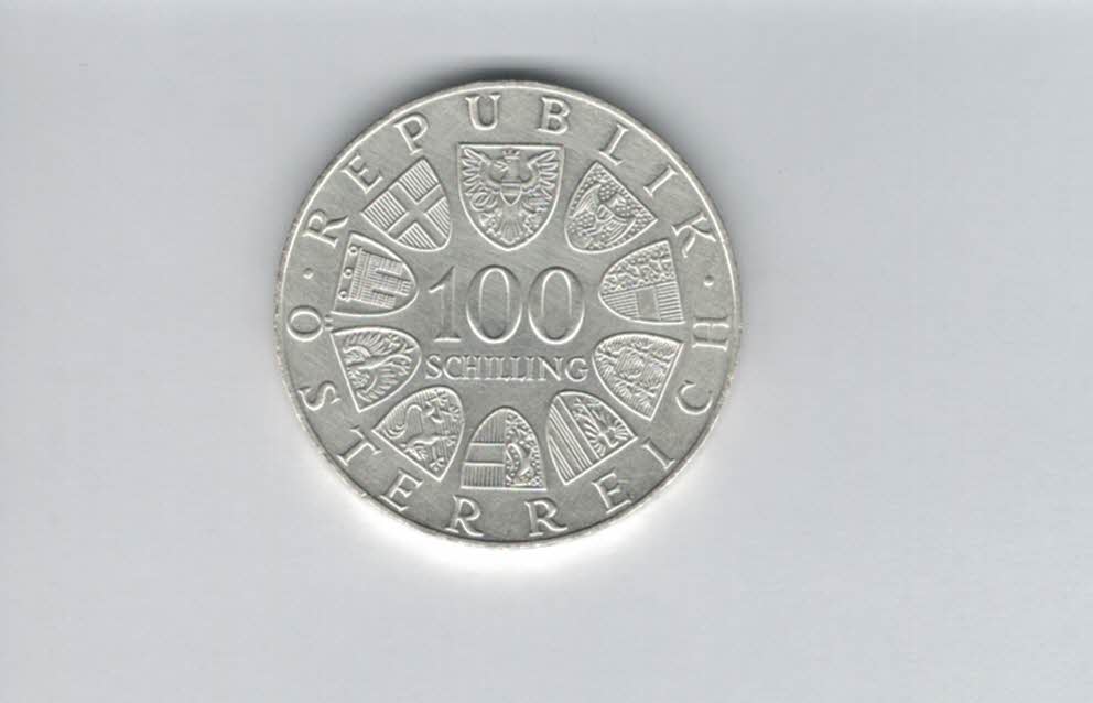  100 Schilling 1974 Olympische Winterspiele 1976 Innsbruck 15,36 Fein silber Österreich (01914/1)   