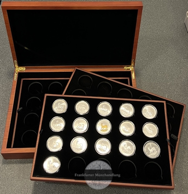  Gabun 16x 1000 Francs CFA African Springbok Set 2010/24 FM-Frankfurt Feinsilber: 497g   