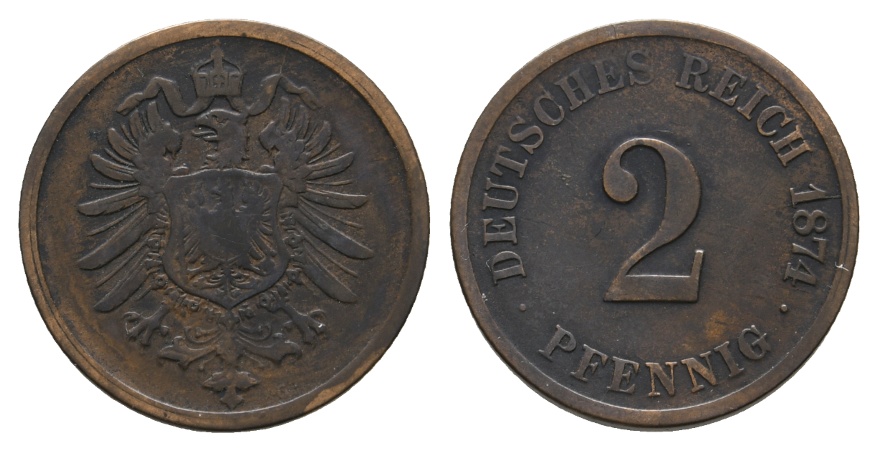  Kaiserreich, 2 Pfennig 1874   