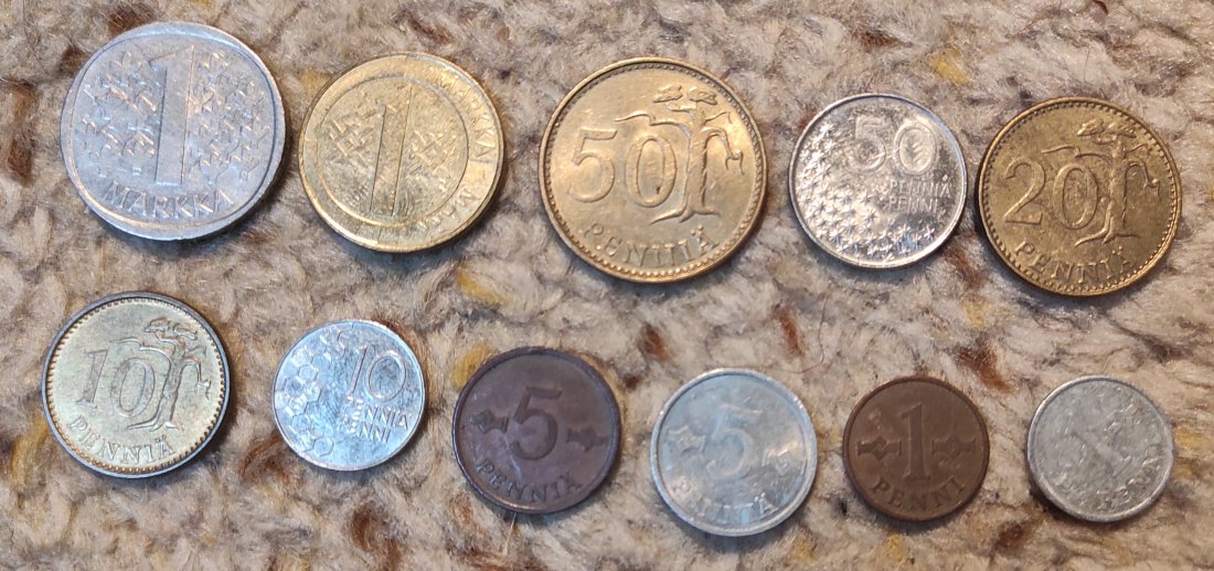  Set 008: Finnland Lot mit 11 verschiedene Münzen   