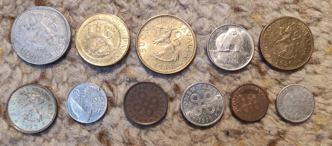  Set 008: Finnland Lot mit 11 verschiedene Münzen   