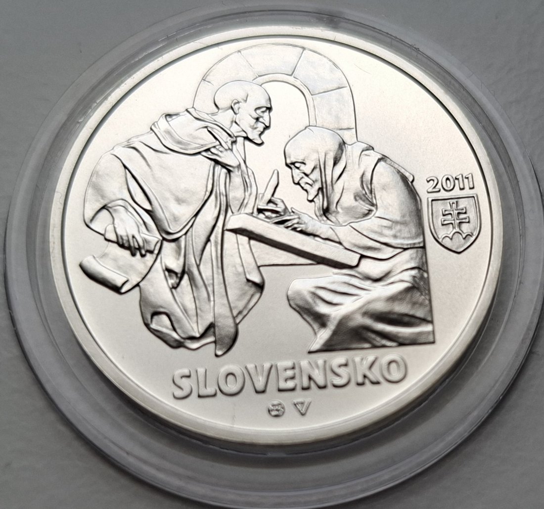  Slowakei 10 Euro 2011 Kloster Zobor Dokumente in Stempelglanz Silber   