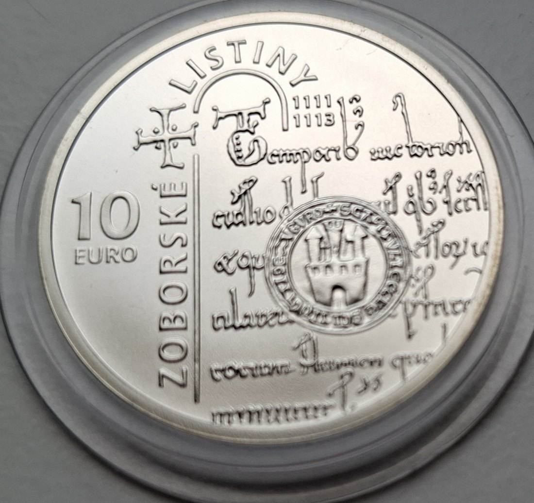  Slowakei 10 Euro 2011 Kloster Zobor Dokumente in Stempelglanz Silber   
