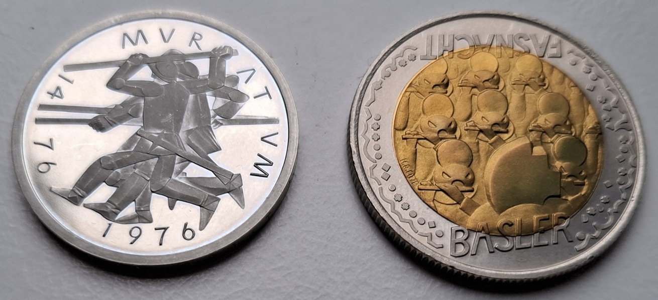  Schweiz 2x 5 Franken 1976 und 2000 Sondermünzen PP/ST   
