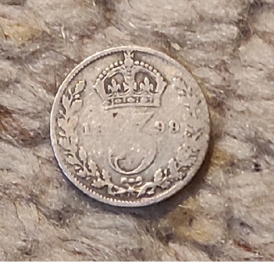  Großbritannien 3 Pence, 1898, SILBER, ziemlich abgegriffen   