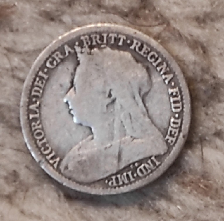 Großbritannien 3 Pence, 1898, SILBER, ziemlich abgegriffen   