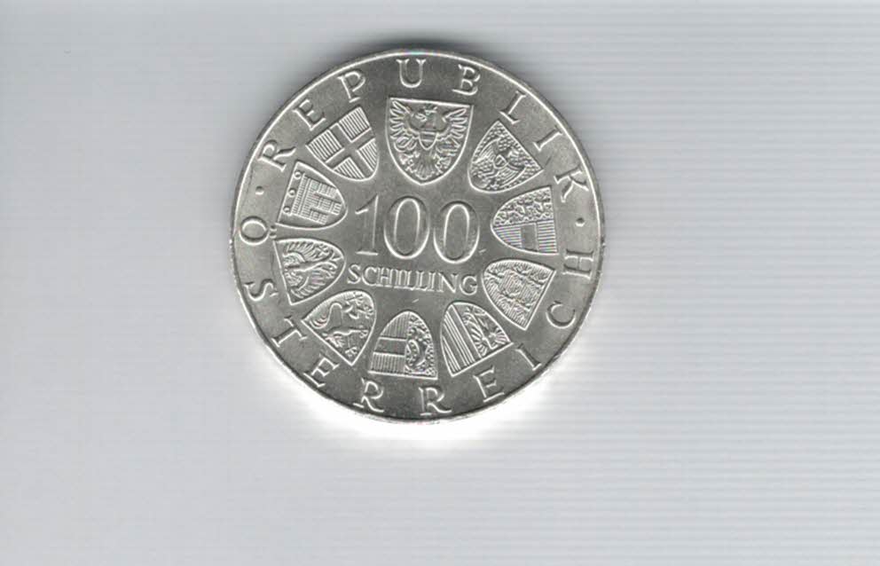  100 Schilling 1976 200 Jahre Burgtheater Wien 15,36g f Österreich Spittalgold9800 (01914/11)   