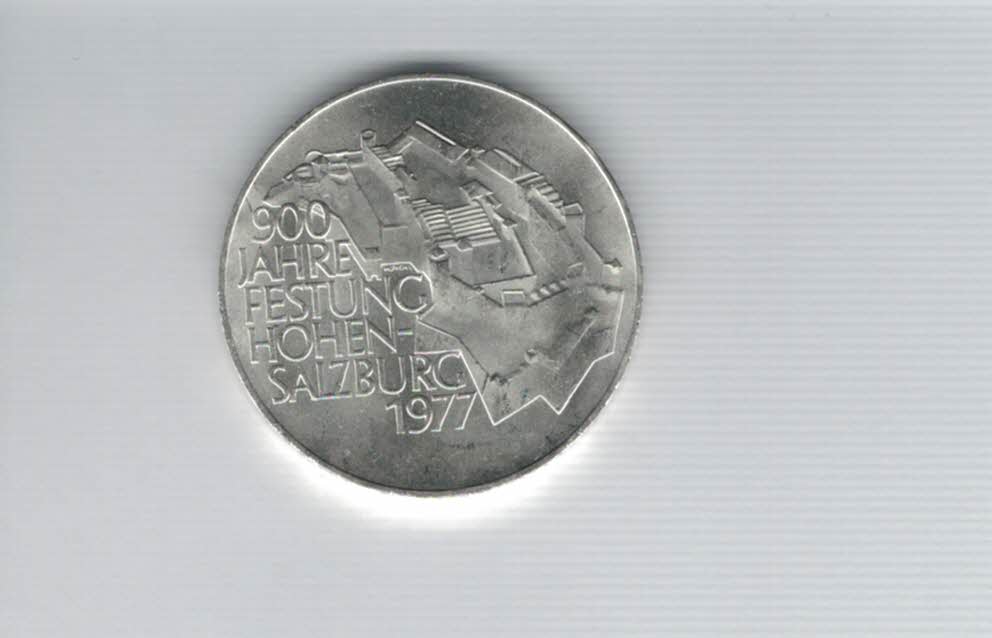  100 Schilling 1977 900 Jahre Festung Hohensalzburg silber/15,36g fein Österreich 2.Rep (01914/15)   
