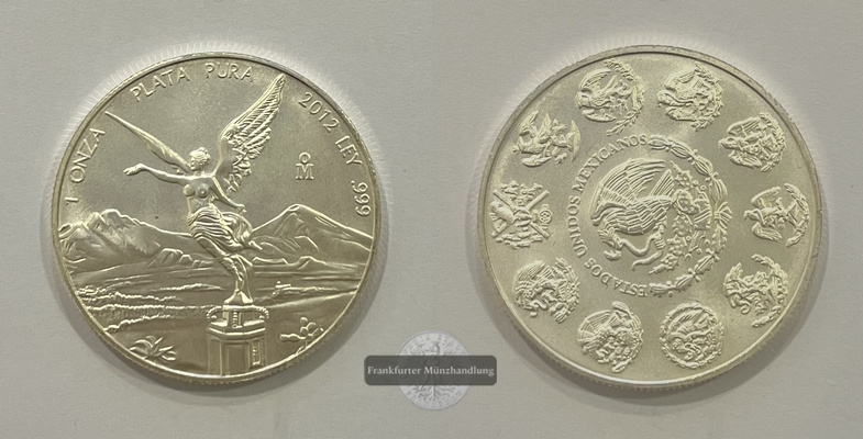  Mexico 1 Onza Libertad Plata Pura 2012 FM-Frankfurt Feinsilber: 31,1g   