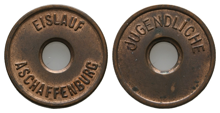  Bayern, Aschaffenburg Eislauf, Jugendliche; Menzel 767.1   