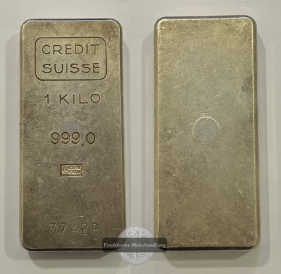  Schweiz Silberbarren Credit Suisse 1000g FM-Frankfurt Feinsilber: 1000g   
