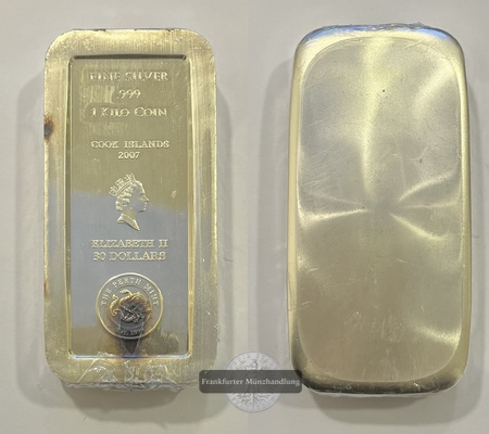  Cook Islands  30 Dollar  2008 (Münzbarren) FM-Frankfurt Feingewicht: 1000g Silber   