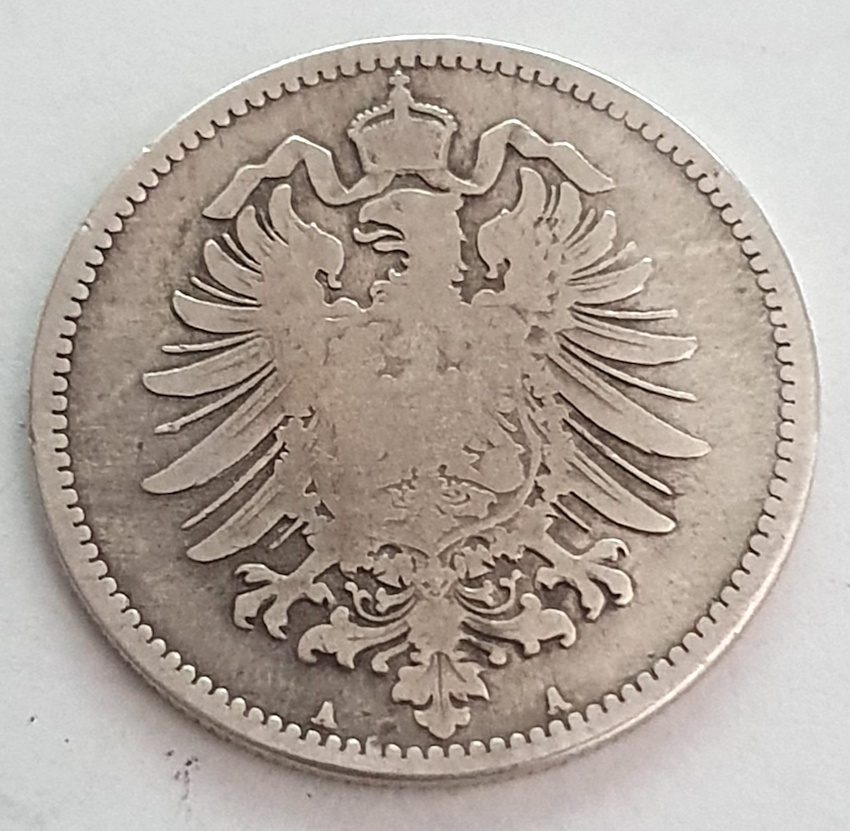  1 Mark 1876 A Kaiserreich s/ss #11   